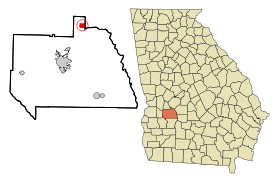 Sumter County Georgia Incorporated and Unincorporated areas Andersonville Highlighted.svg