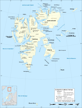 Carte de l'archipel du Svalbard