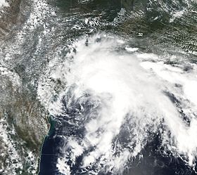 La tempête tropicale Fay à son pic d'intensité