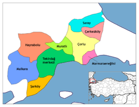 Districts de la province de Tekirdağ