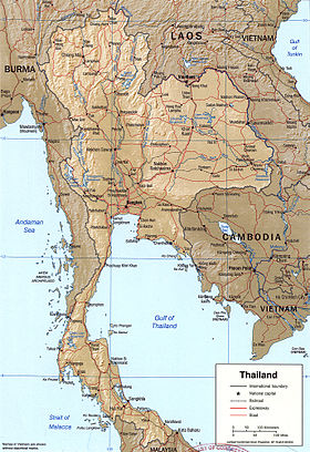 carte : Géographie de la Thaïlande