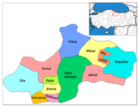 Districts de la province de Tokat