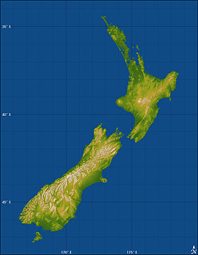 carte : Géographie de la Nouvelle-Zélande
