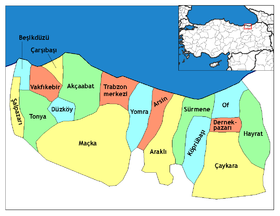 Districts de la province de Trabzon