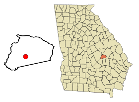 Treutlen County Georgia Incorporated and Unincorporated areas Soperton Highlighted.svg