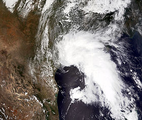 Tempête tropicale Allison, le 5 juin 2001 à 17:15 UTC, à son intensité maximale