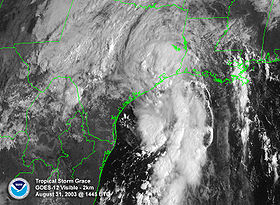 La tempête tropicale Gracele 16 août 2003