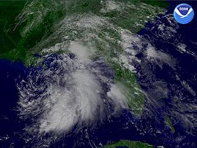 Image satellite de la tempête tropicale Hanna