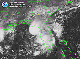 La tempête tropicale Henrile 16 août 2003