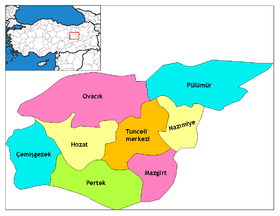 Districts de la province de Tunceli