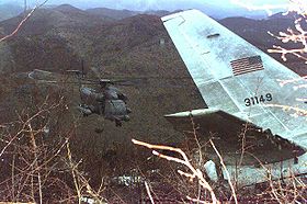 Le Boeing T-43 après le crash