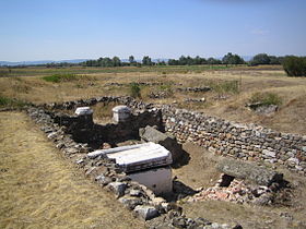 Ruines romaines visibles sur le site d'Ulpiana
