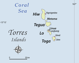 Carte des îles Torres.