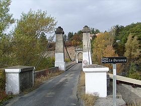 Le pont suspendu de Venterol avant sa démolition en 2009