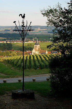 Ville-Dommange et l'église depuis la Chapelle Saint-Lié