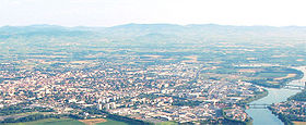 Villefranche-sur-Saône vue du sud