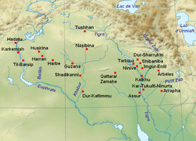 Kalkhu et les principaux sites assyriens