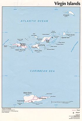 Carte des îles Vierges