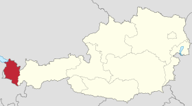 Localisation du Vorarlberg sur la carte de l'Autriche