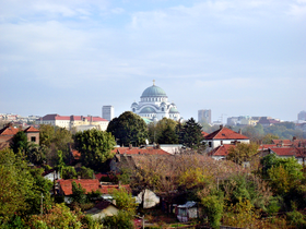 La colline de Vračar, avec la Cathédrale Saint-Sava