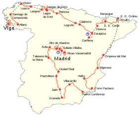 Le parcours du Tour d'Espagne 2007