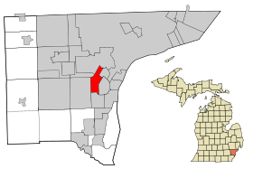 Wayne County Michigan Incorporated and Unincorporated areas Allen Park highlighted.svg