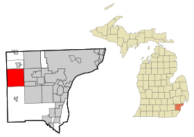 Wayne County Michigan Incorporated and Unincorporated areas Canton Highlighted.svg