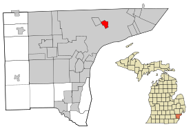 Wayne County Michigan Incorporated and Unincorporated areas Hamtramck highlighted.svg
