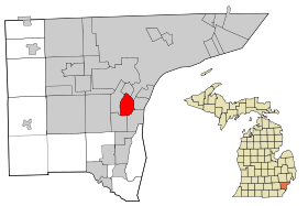 Wayne County Michigan Incorporated and Unincorporated areas Lincoln Park highlighted.svg