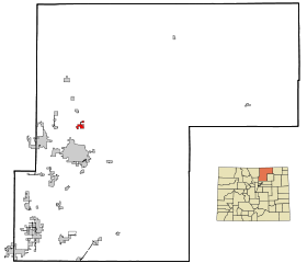Weld County Colorado Incorporated and Unincorporated areas Eaton Highlighted.svg