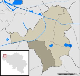 Localisation de Westkerke au sein d'Oudenburg