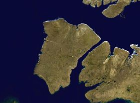 Image satellite de l'île Banks.