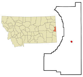 Wibaux County Montana Incorporated and Unincorporated areas Wibaux Highlighted.svg