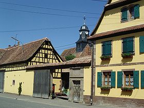 Vue d'une maison à Wickersheim-Wilshausen.