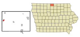Winnebago County Iowa Incorporated and Unincorporated areas Buffalo Center Highlighted.svg