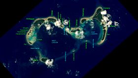 Image satellite légendée de Woléaï.