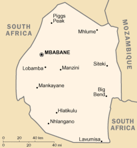 carte : Géographie du Swaziland