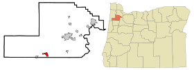 Yamhill County Oregon Incorporated and Unincorporated areas Sheridan Highlighted.svg