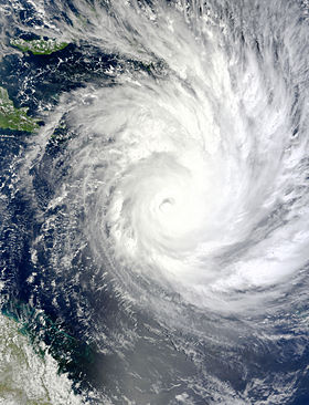 Image satellite du cyclone Yasi le 1er février 2011 (source : NASA)
