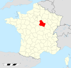 Localisation de l'Yonne en France