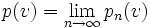 \quad p(v)=\lim_{n \to \infty}p_n(v)
