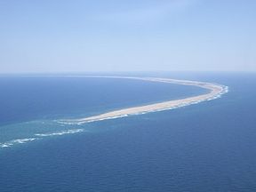 Vue aérienne de l'île de Sable