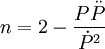 n = 2 - \frac{P \ddot P}{\dot P^2}