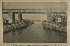 Image des écluses du Canal de Sainte-Anne-de-Bellevue provenant du Monde illustré de 1894