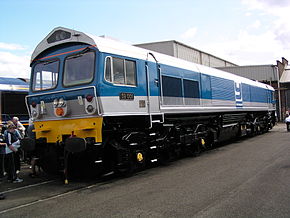  Locomotive n° 59001 Yeoman Endeavour à Doncaster Works dans une livrée modifiée Foster Yeoman le 27 juillet 2003.