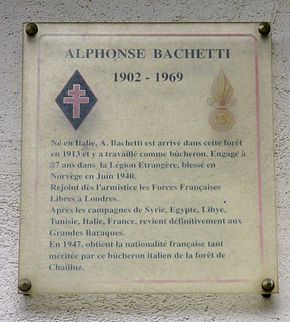 Plaque commémorative d'Alphonse Bachetti