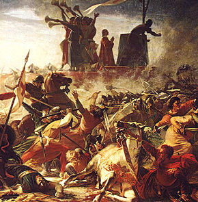 La bataille de Legnano selon un tableau d’Amos Cassioli