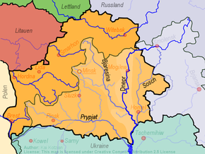 Les bassins versants de Biélorussie, y compris celui du Pripiat