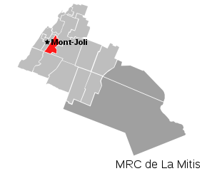 Localisation de Saint-Joseph-de-Lepage dans la MRC de La Mitis