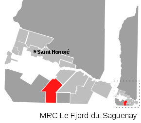 Localisation de Ferland-et-Boilleau dans la MRC Le Fjord-du-Saguenay